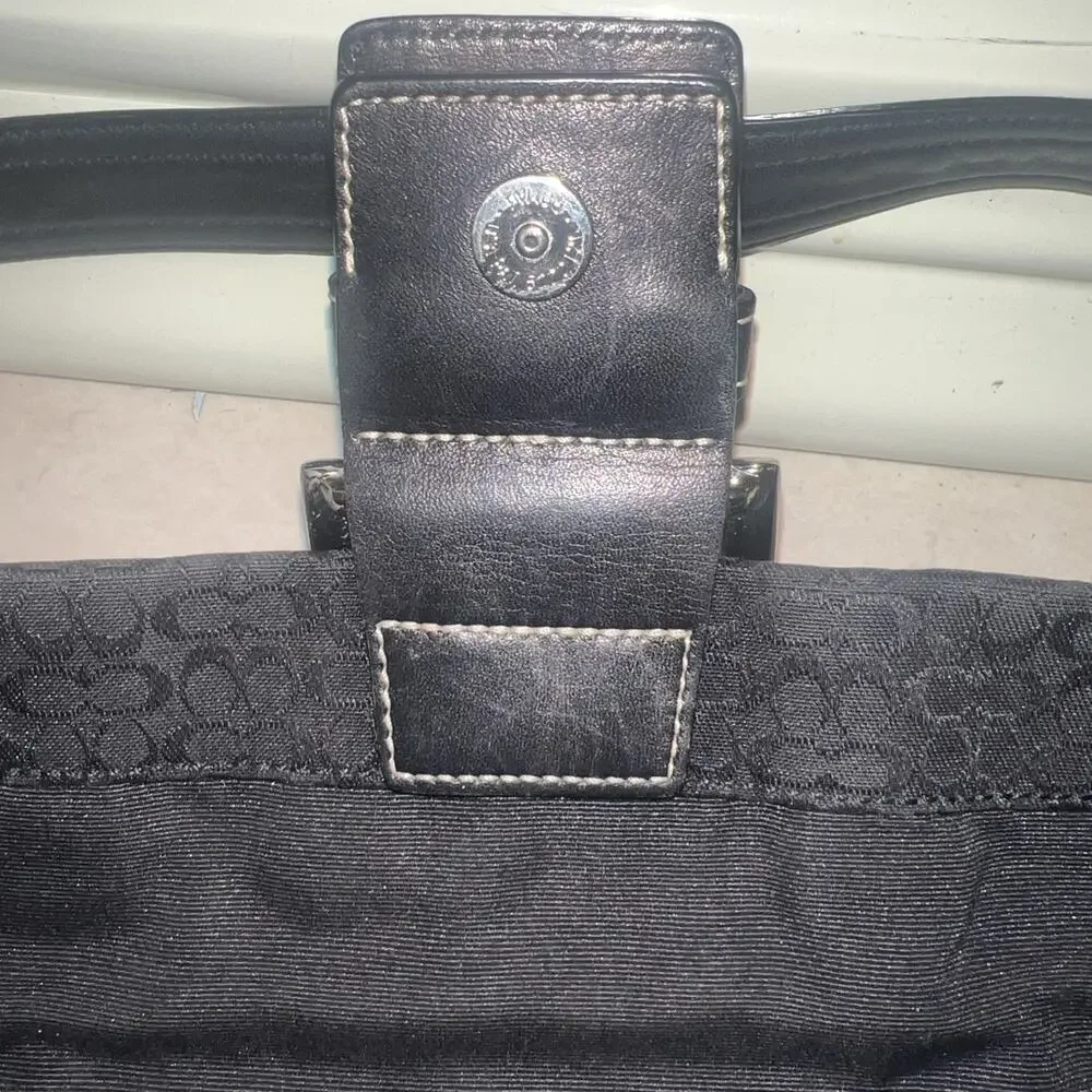 COACH y2k belt soho black leather shoulder bag canvas signature Accessory pouch